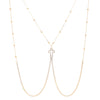 Cross Necklace Crossover Body Chain Sexy Women Tassel Body Jewelry Golden