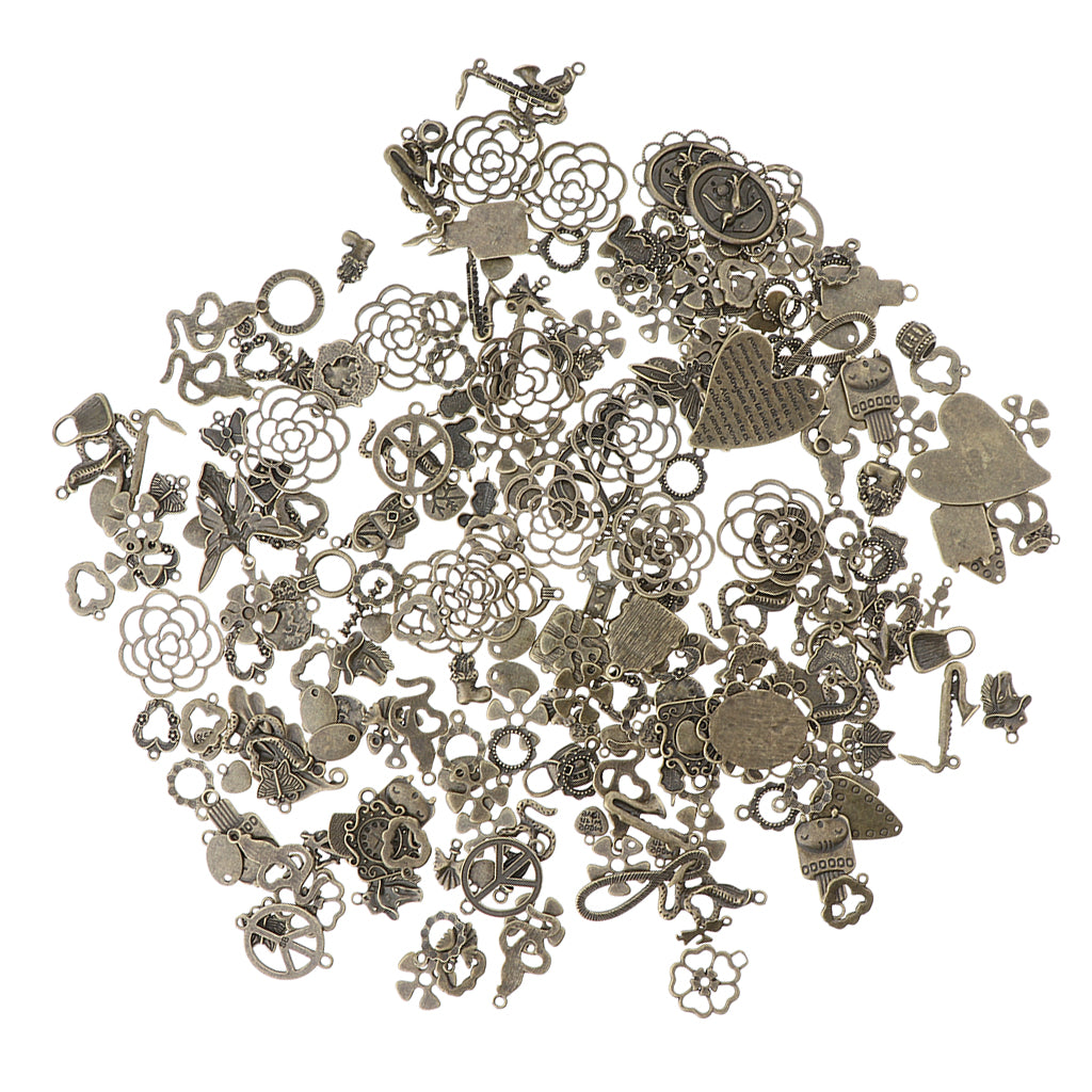 60 Pieces Vintage Mixed Bulk Hollow Charm Pendant Jewelry DIY Making Craft 1