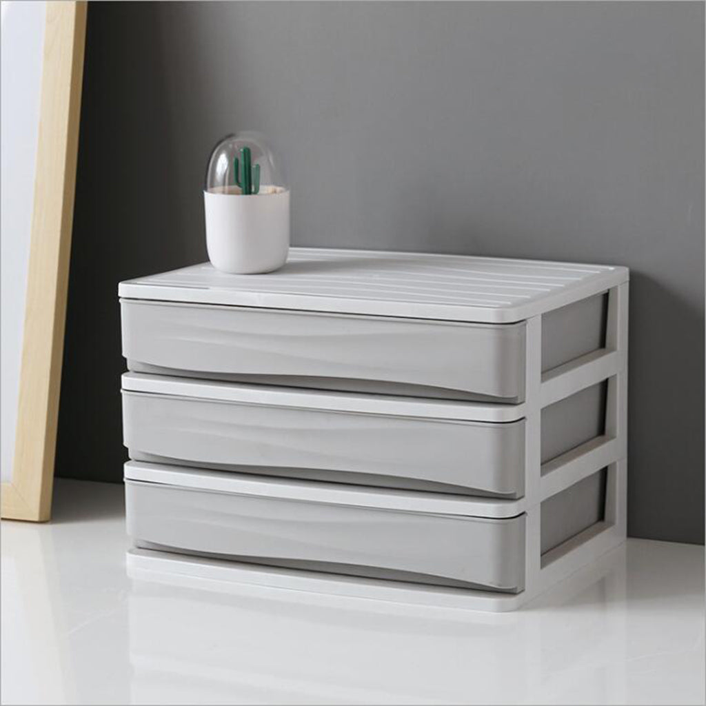 Cosmetic Organizer Makeup Drawer Holder Jewellery Box Storage 3Tier Gray