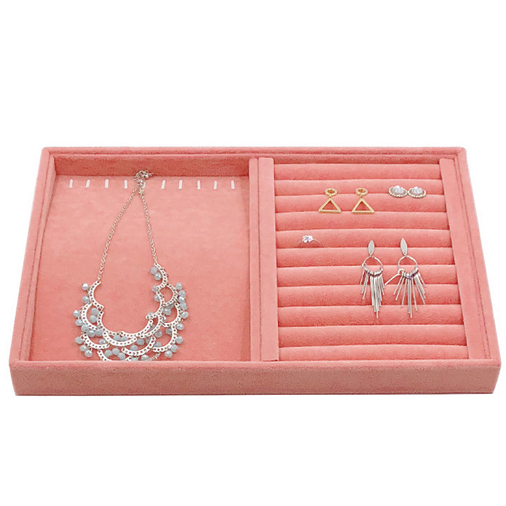 Ring Earrings Necklace Jewelry Display Organizer Box Tray Showcase Holder 7