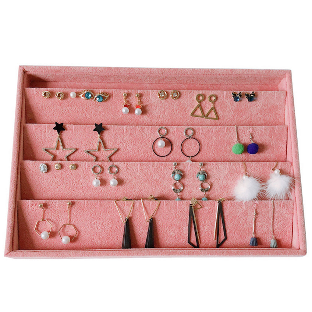 Ring Earrings Necklace Jewelry Display Organizer Box Tray Showcase Holder 8