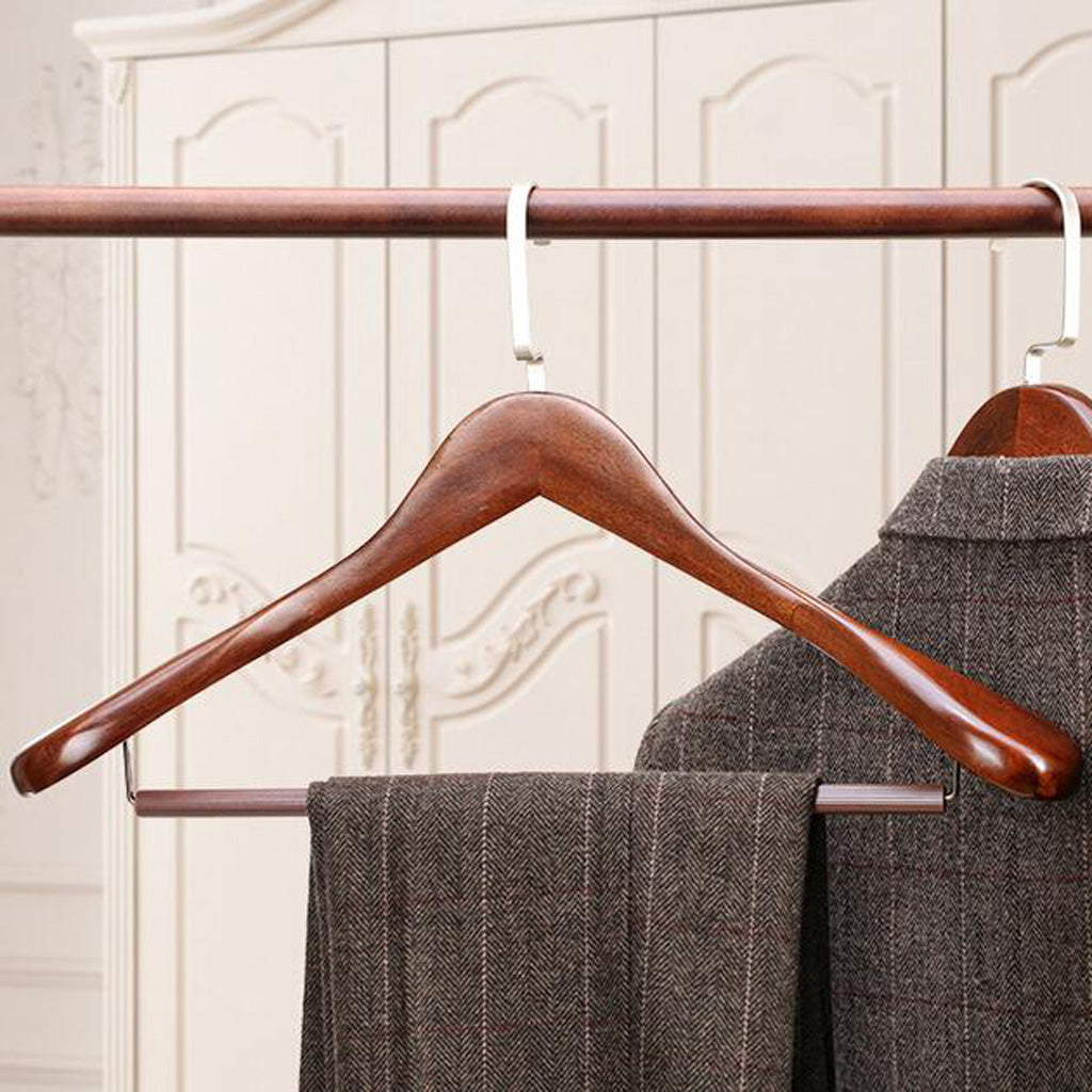 Wooden Hangers Coat Suit Garment Clothes Wardrobe Wood Hanger Trouser L