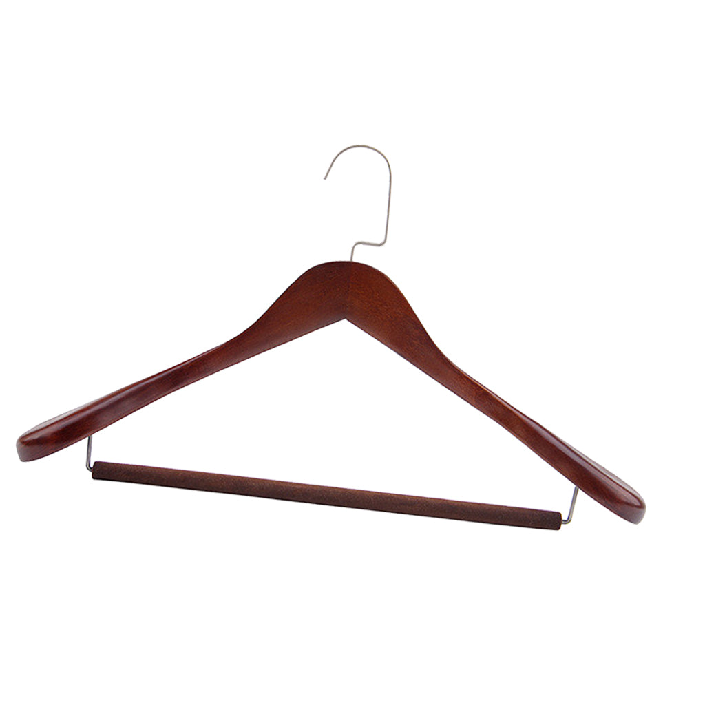 Wooden Hangers Coat Suit Garment Clothes Wardrobe Wood Hanger Trouser L