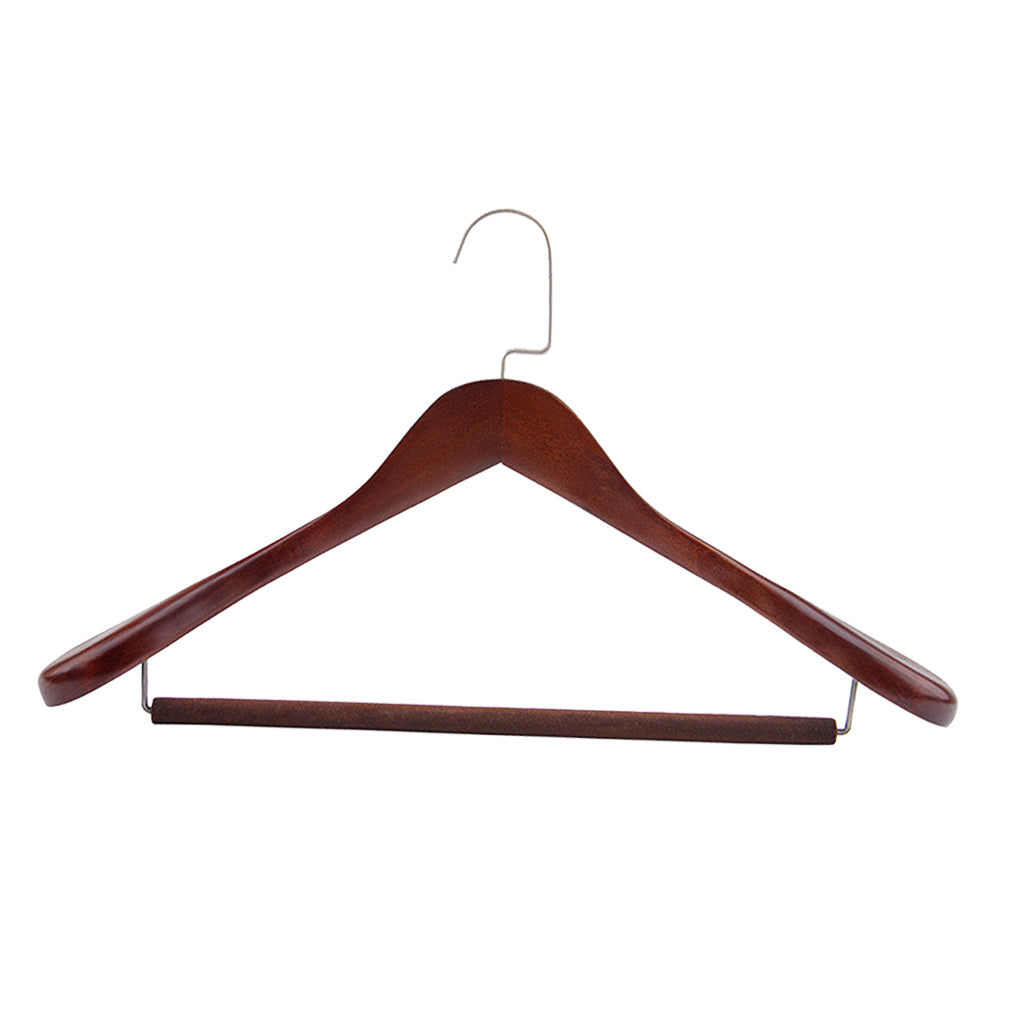 Wooden Hangers Coat Suit Garment Clothes Wardrobe Wood Hanger Trouser L