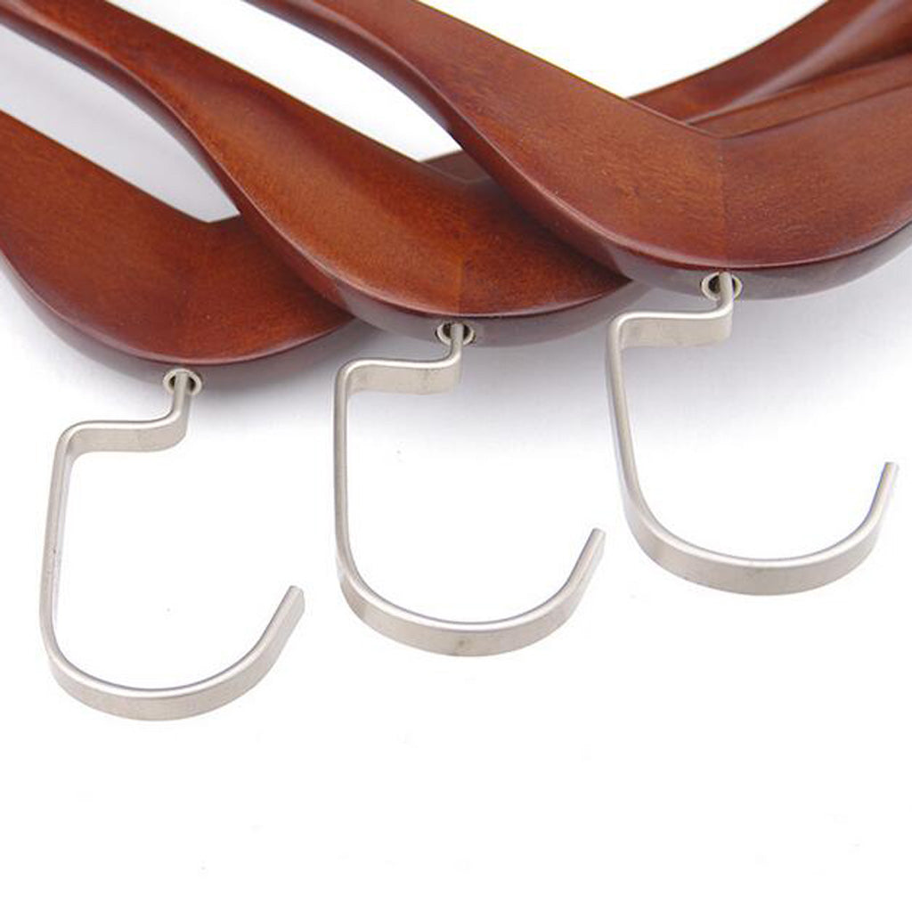 Wooden Hangers Coat Suit Garment Clothes Wardrobe Wood Hanger Trouser L