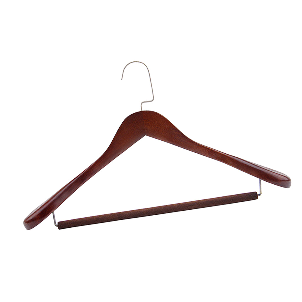 Wooden Hangers Coat Suit Garment Clothes Wardrobe Wood Hanger Trouser L