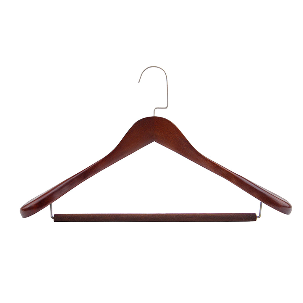 Wooden Hangers Coat Suit Garment Clothes Wardrobe Wood Hanger Trouser L