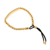 Women's Titanium Steel Stainless Steel Ball Bend Bracelet Adjustable Golden