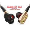 Wire Sport In-ear Style Earbuds Earphone Double trumpet HiFi Bass Black