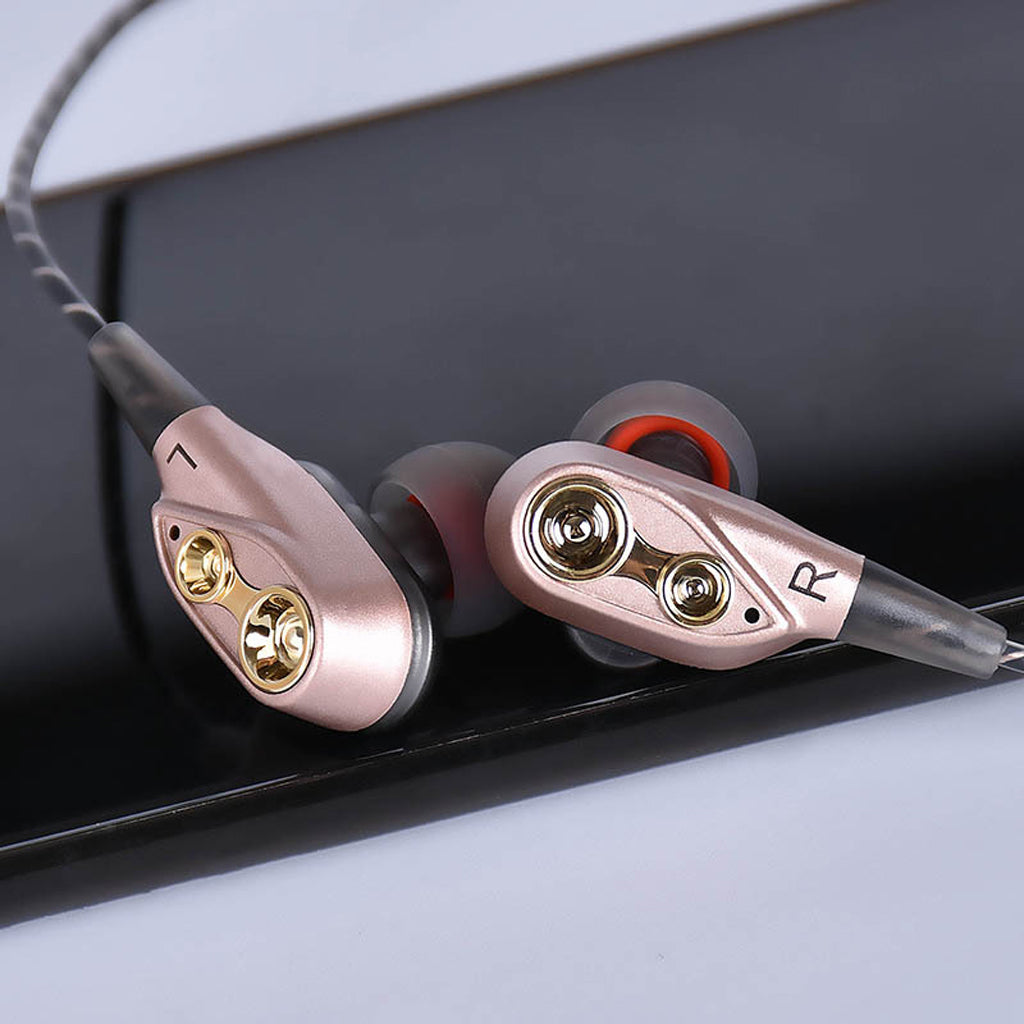 Wire Sport In-ear Style Earbuds Earphone Double trumpet HiFi Bass Red