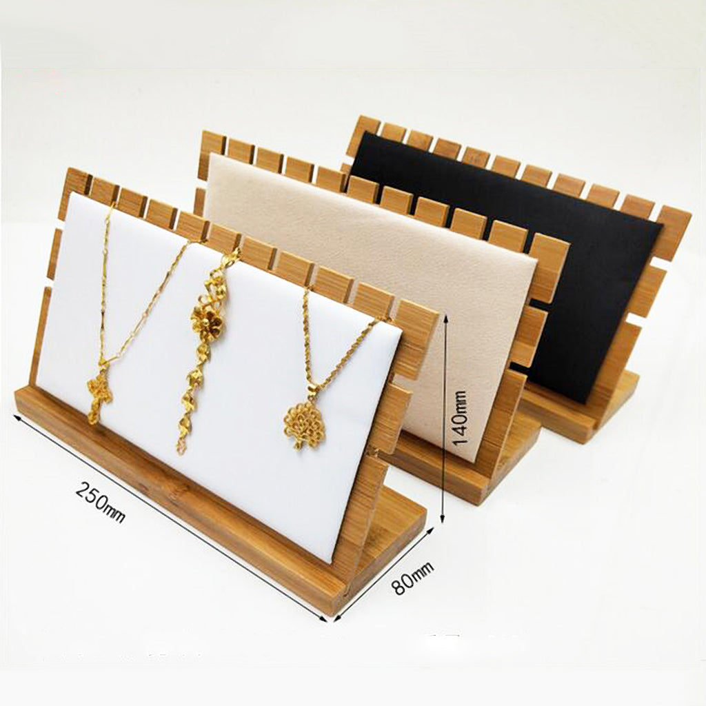 Solid Wood Jewelry Necklace Display Board Stand Holder Showcase Organizer  as described