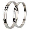 Stainless Steel Couples Bracelet Cuff Bangle Shining CZ Inlaid Silver 8mm