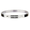 Stainless Steel Couples Bracelet Cuff Bangle Shining CZ Inlaid Silver 8mm