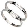 Stainless Steel Couples Bracelet Cuff Bangle Shining CZ Inlaid Silver 8mm