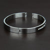 Stainless Steel Couples Bracelet Cuff Bangle Shining CZ Inlaid Silver 8mm