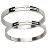 Stainless Steel Couples Bracelet Cuff Bangle Shining CZ Inlaid Silver 8mm