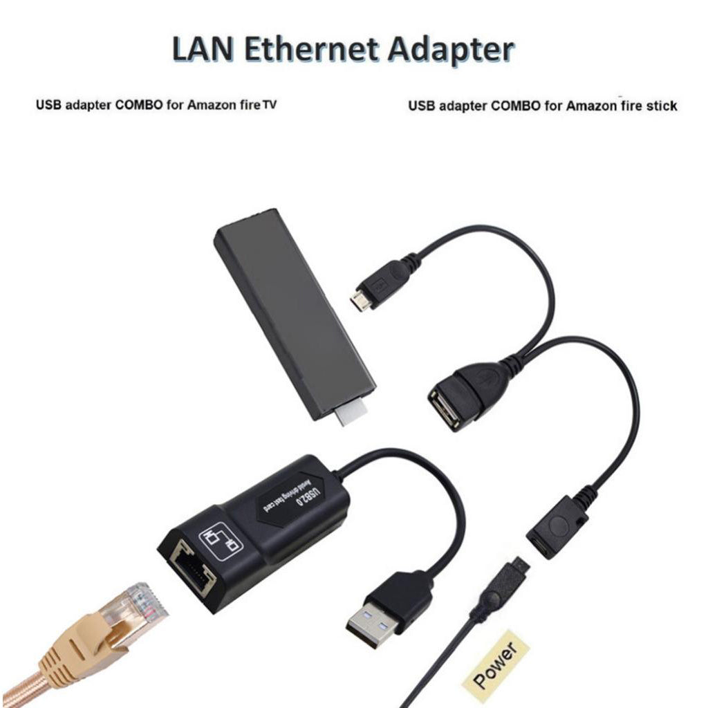 Network Adapter USB 2.0 to Ethernet RJ45 LAN Adapter for Amazon Fire TV 3