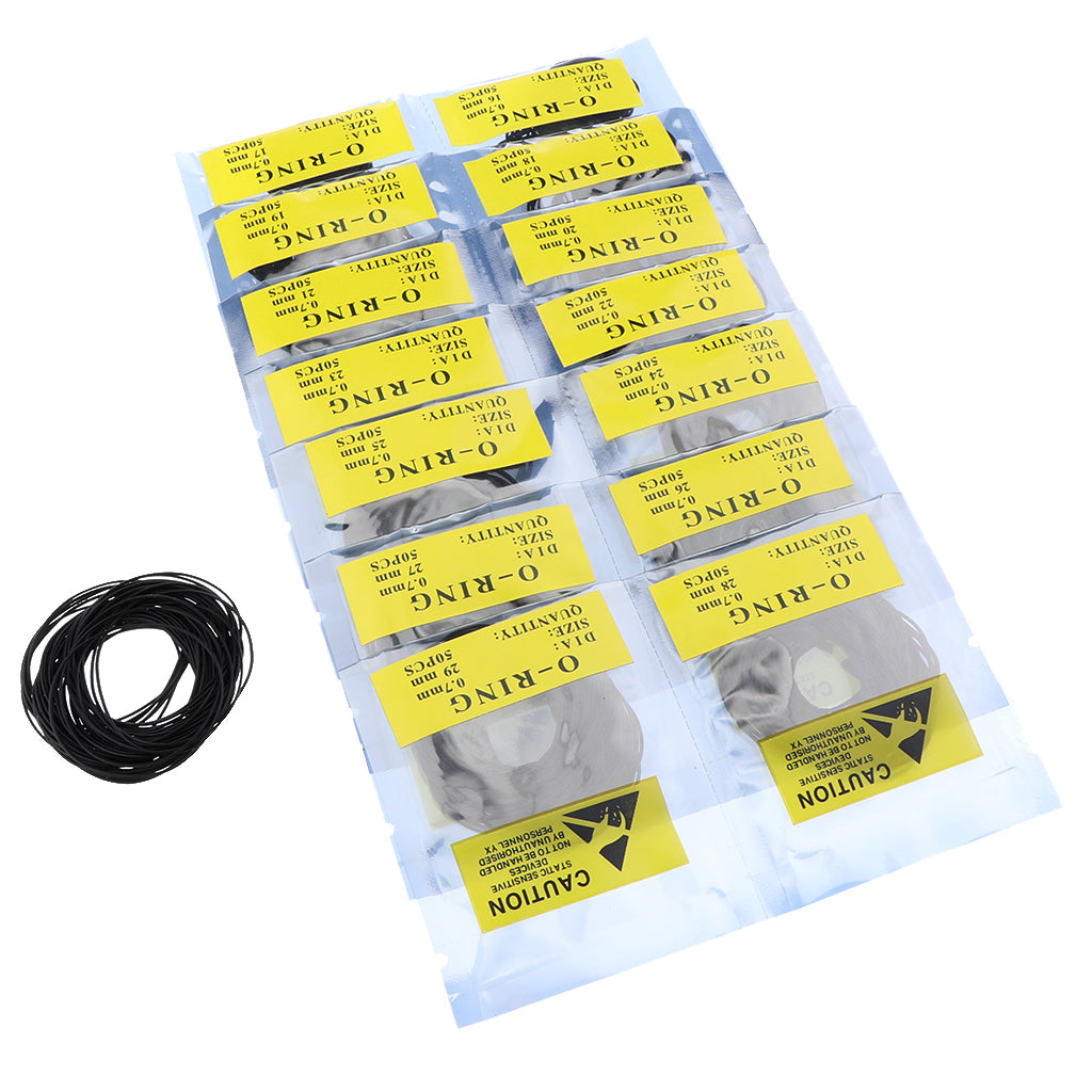 950pcs Rubber Silicone Watch Gasket O-Ring Back Case Seals 12mm-30mm 0.7mm