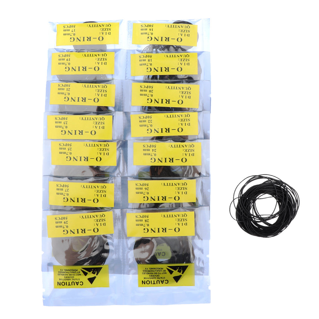 950pcs Rubber Silicone Watch Gasket O-Ring Back Case Seals 12mm-30mm 0.7mm