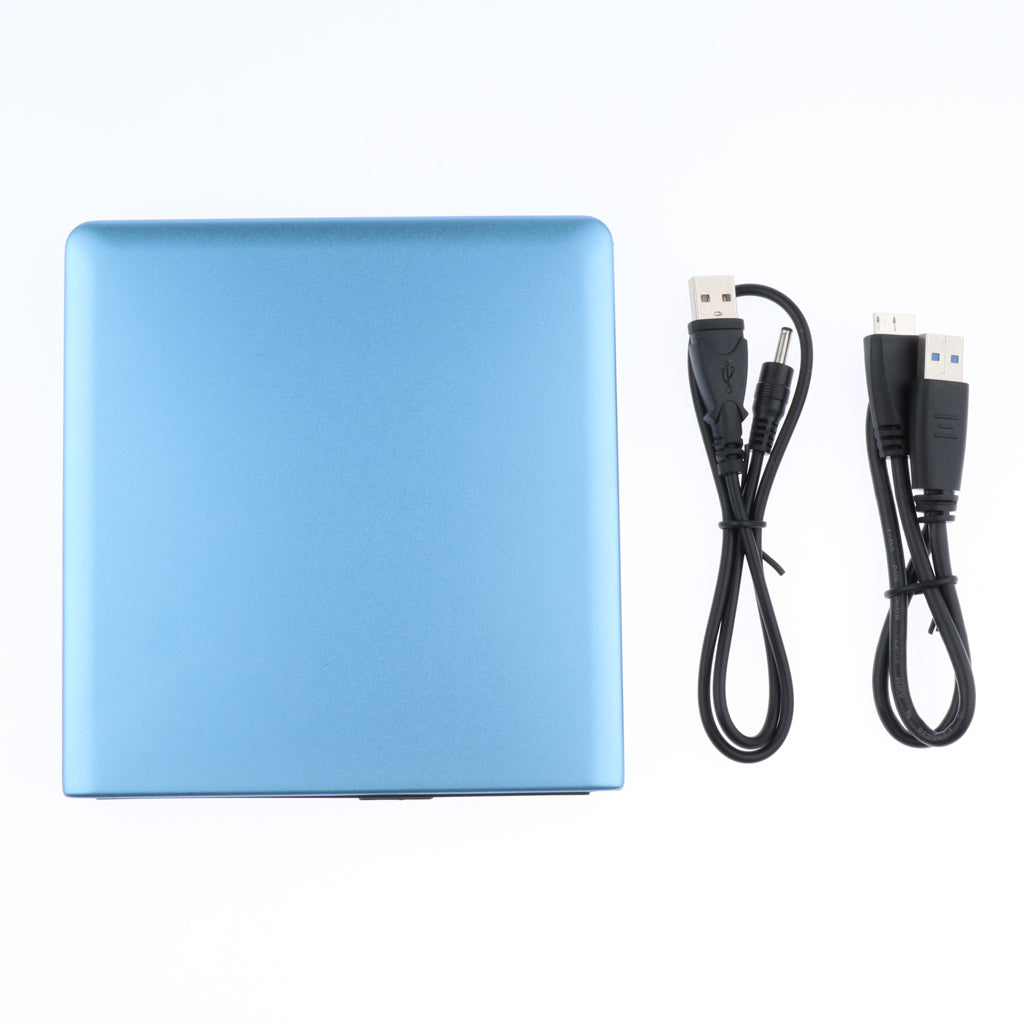 USB 3.0 High-Speed CD/DVD/VCD Burner Player External Drive Blue