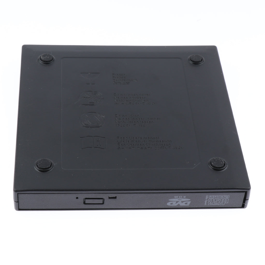 External USB 2.0 DVD CD Optical Drive Reader Player For Laptop PC black