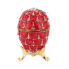 Mini Enamel Rhinestone Easter Egg Jewelry Box Wedding Ring Box Red