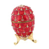 Mini Enamel Rhinestone Easter Egg Jewelry Box Wedding Ring Box Red