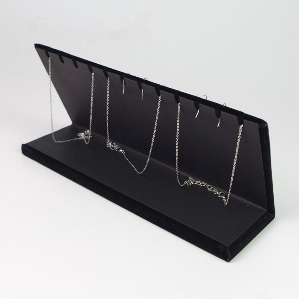 Black Velvet 12 Hooks Earring Necklace Holder Display Organizer Jewelry