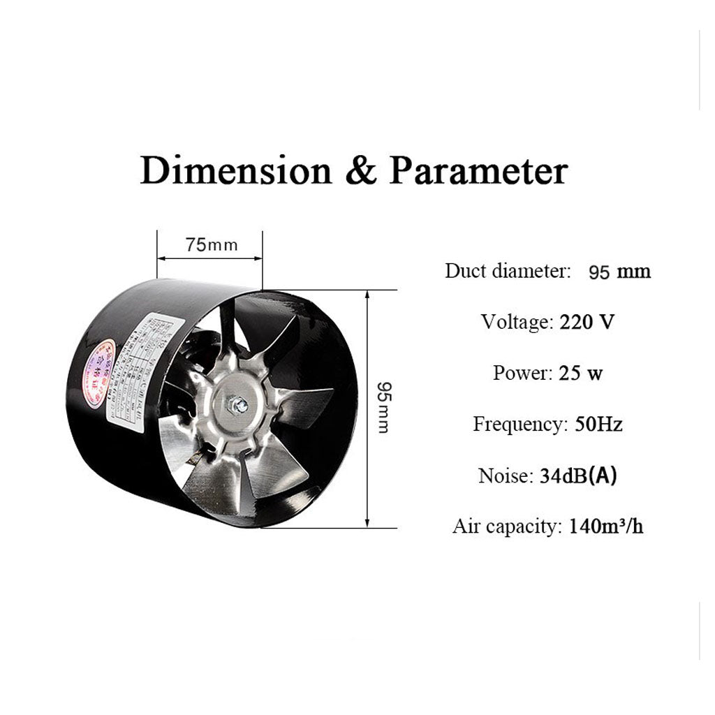 4" 25 w Exhaust Blower Silent Wall Extractor Ventilation Fan Window Bathroom