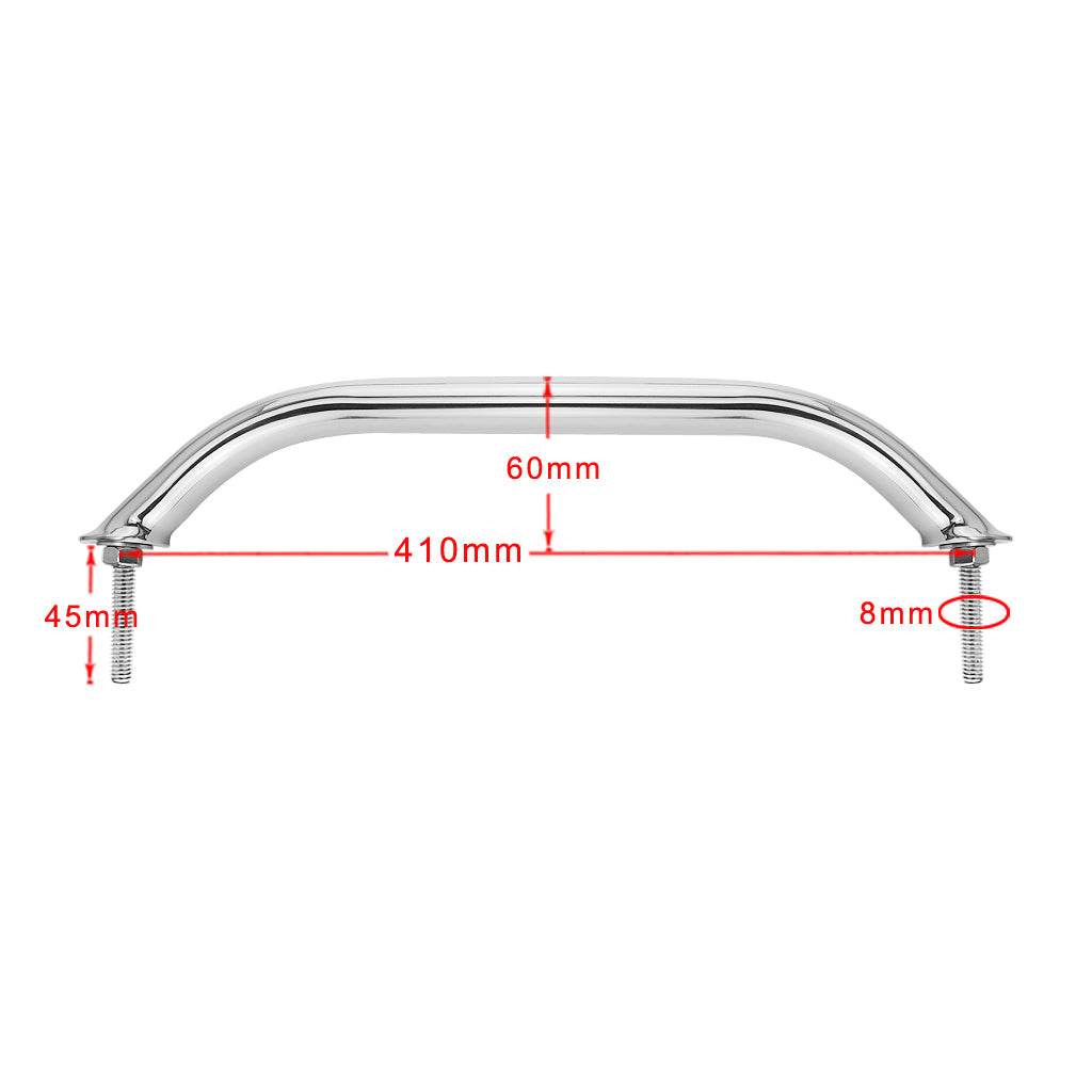 410mm Grab Rail Bar Handle Polished Stainless Steel Handrail for Marine Boat