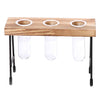 Creative Test Tube Flower Vase ChairWooden Stand for Hydroponic Plant 3 Tube