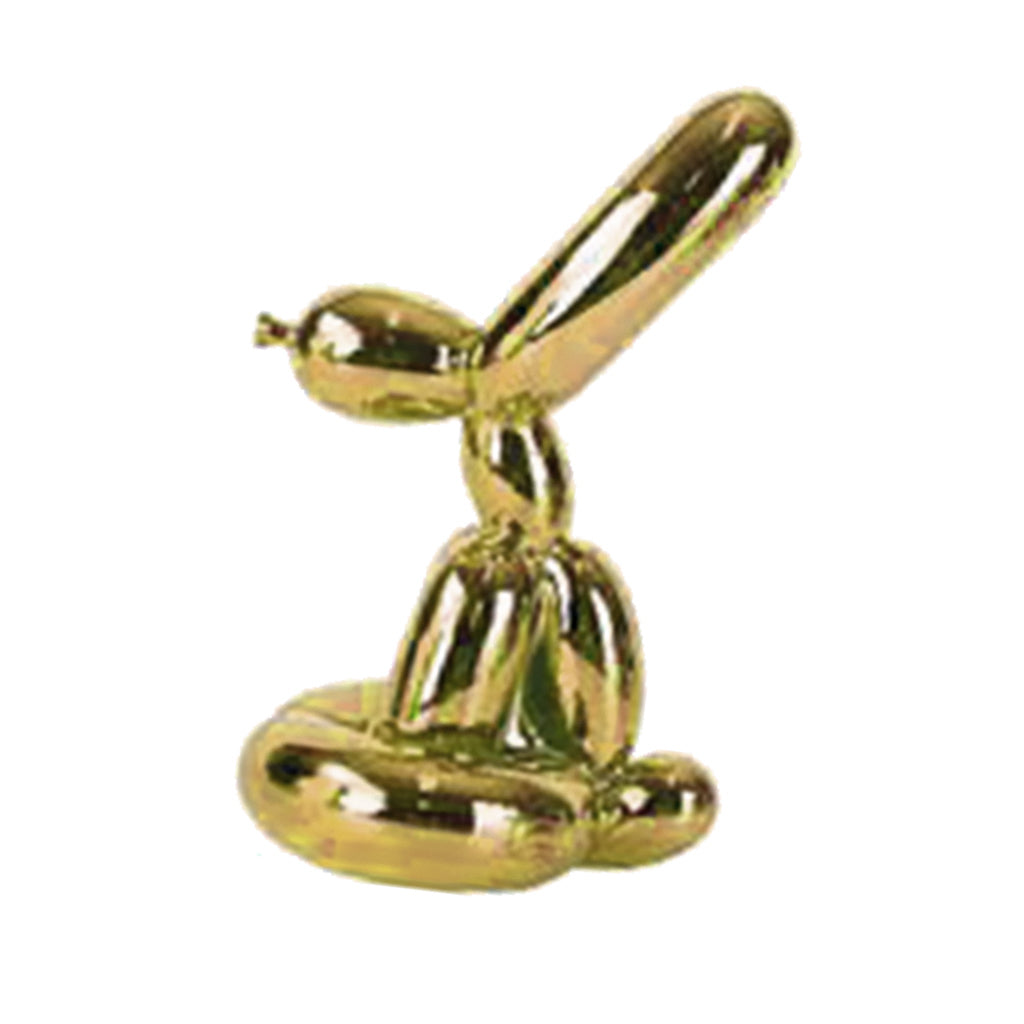 Balloon Rabbit Sculpture Resin Electroplating Animal Figurine Golden-S