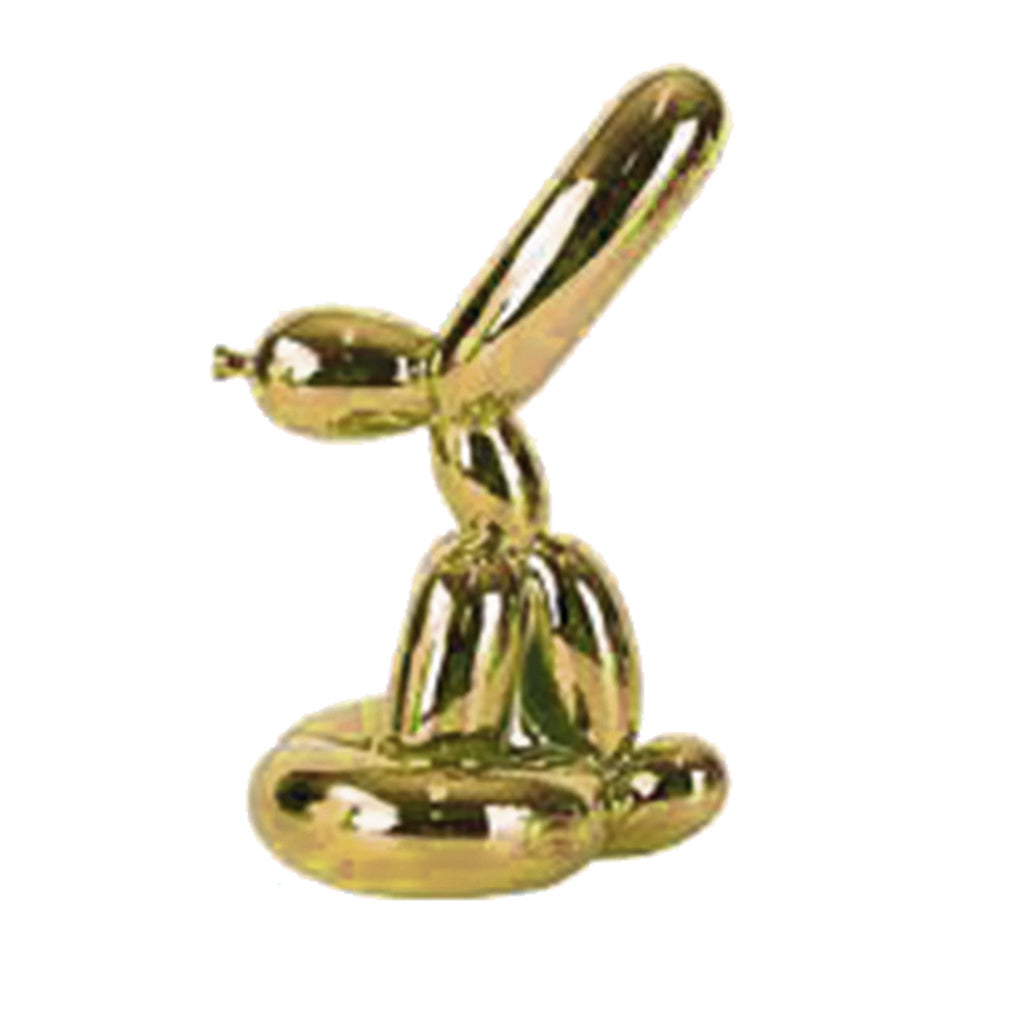 Balloon Rabbit Sculpture Resin Electroplating Animal Figurine Golden-S