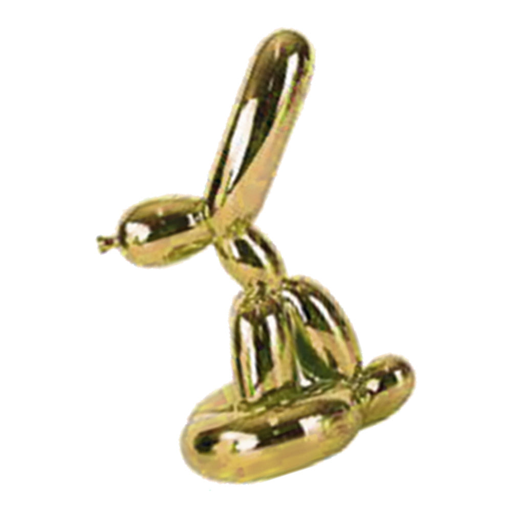 Balloon Rabbit Sculpture Resin Electroplating Animal Figurine Golden-S