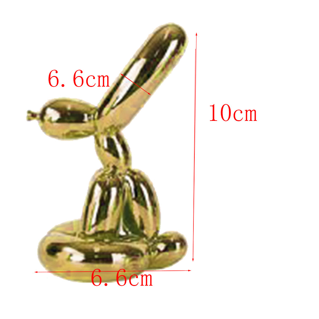 Balloon Rabbit Sculpture Resin Electroplating Animal Figurine Golden-S