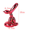 Balloon Rabbit Sculpture Resin Electroplating Animal Figurine Red-S