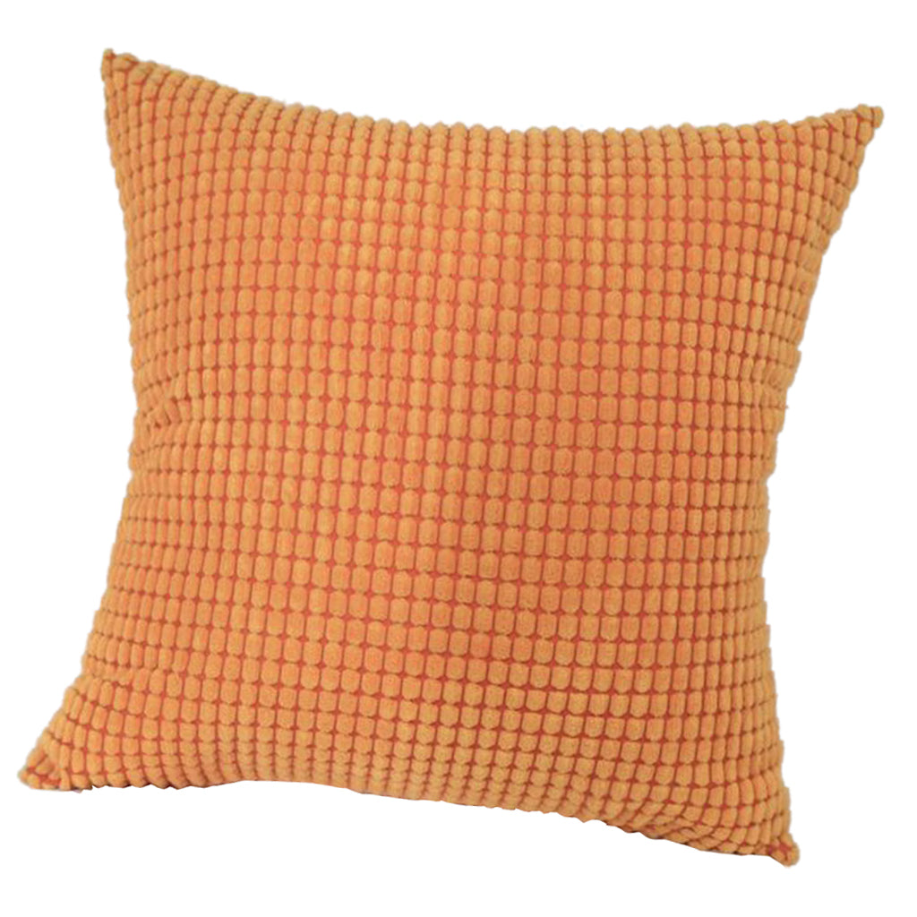 Solid Colored Corduroy Soft Pillow Case Square Cushion Cover  Orange