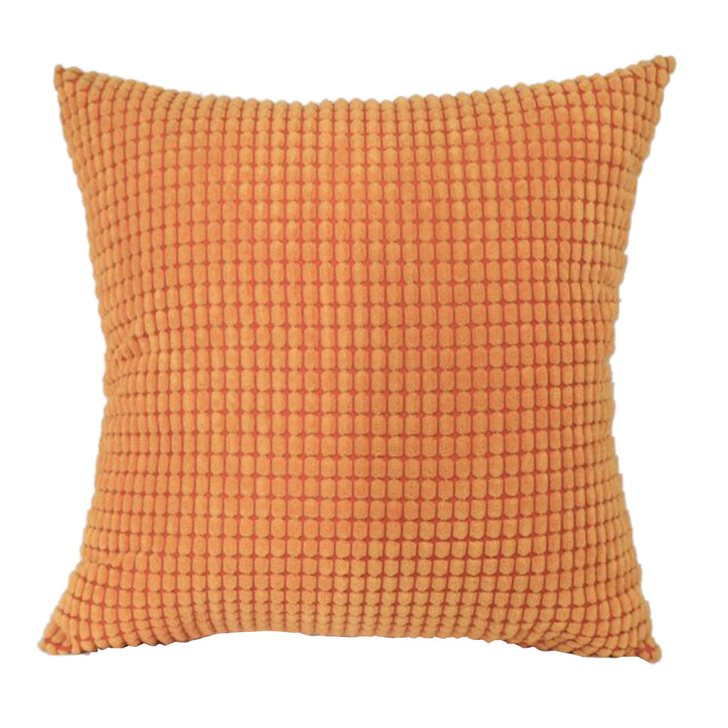 Solid Colored Corduroy Soft Pillow Case Square Cushion Cover  Orange