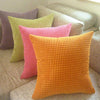 Solid Colored Corduroy Soft Pillow Case Square Cushion Cover  Orange