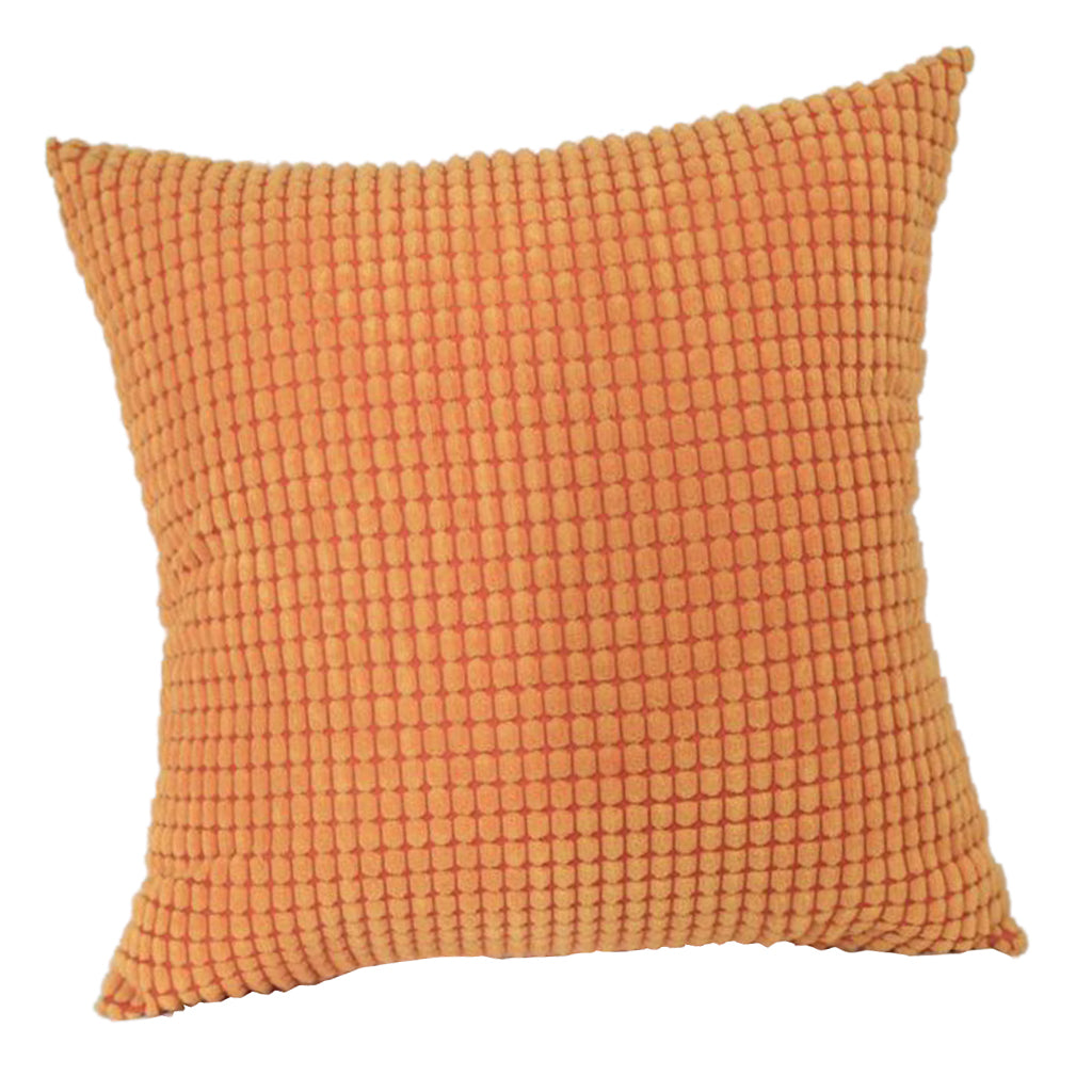 Solid Colored Corduroy Soft Pillow Case Square Cushion Cover  Orange