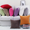 Solid Colored Corduroy Soft Pillow Case Square Cushion Cover  Orange