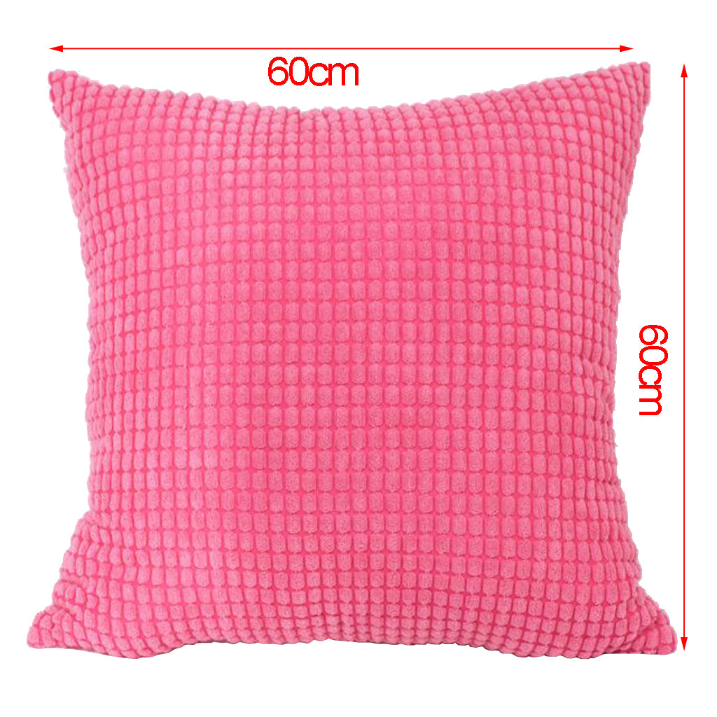 Solid Colored Corduroy Soft Pillow Case Square Cushion Cover  Orange