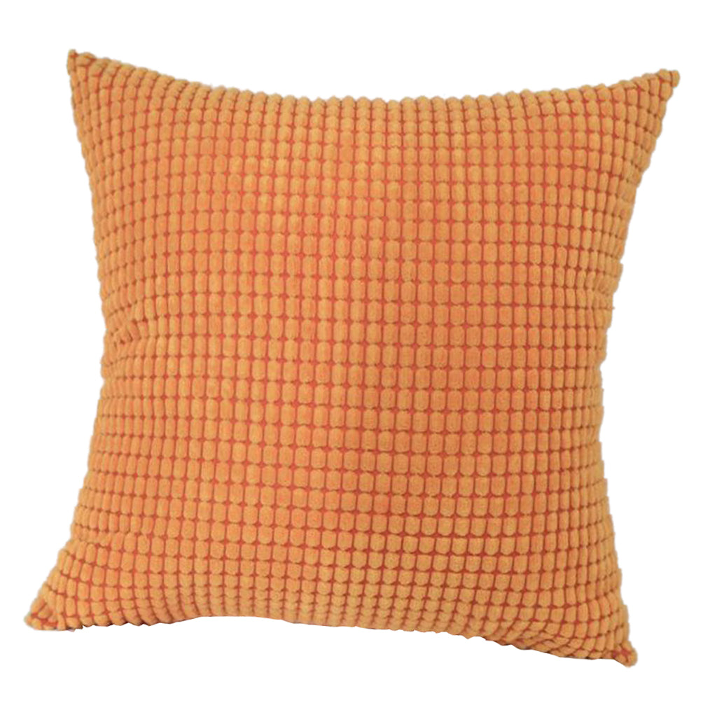 Solid Colored Corduroy Soft Pillow Case Square Cushion Cover  Orange