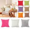 Solid Colored Corduroy Soft Pillow Case Square Cushion Cover  Orange