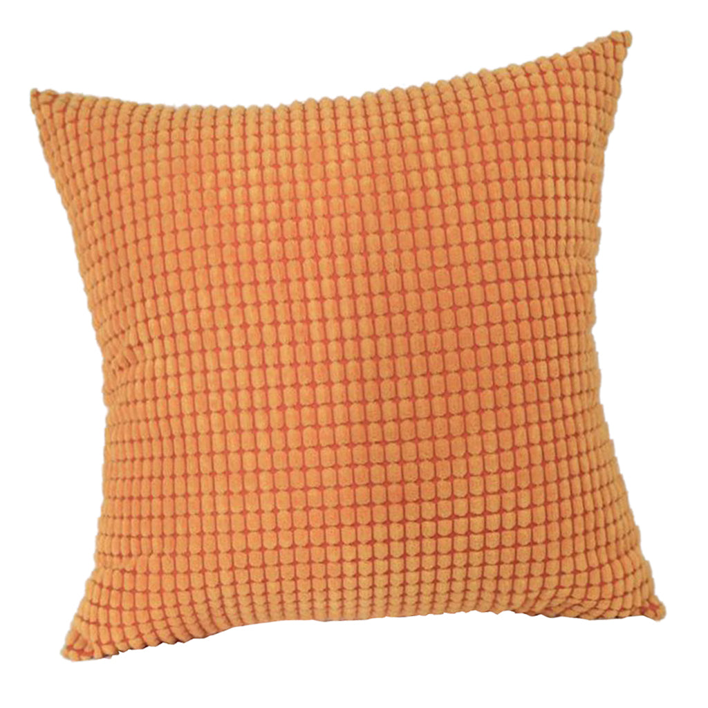 Solid Colored Corduroy Soft Pillow Case Square Cushion Cover  Orange