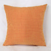 Solid Colored Corduroy Soft Pillow Case Square Cushion Cover  Orange