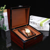 Premium Wooden Watch Box Single Gird Holder with Removable Cushion Showcase