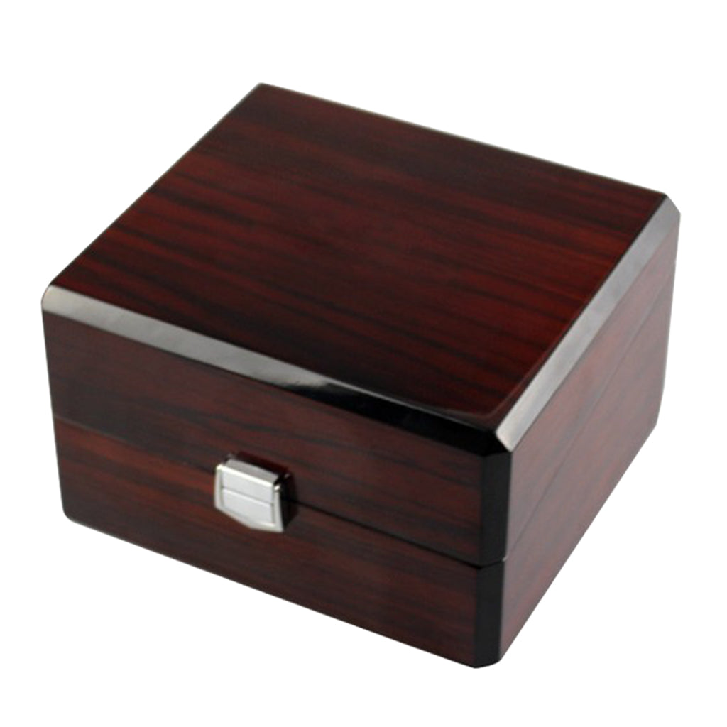 Premium Wooden Watch Box Single Gird Holder with Removable Cushion Showcase