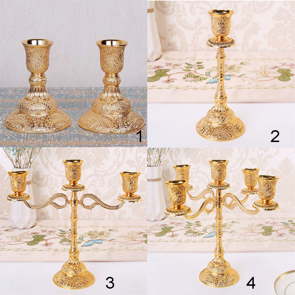 European 1/3/5 Arms Candelabra Candle Holder for Decoration 1 pair-9.8cm