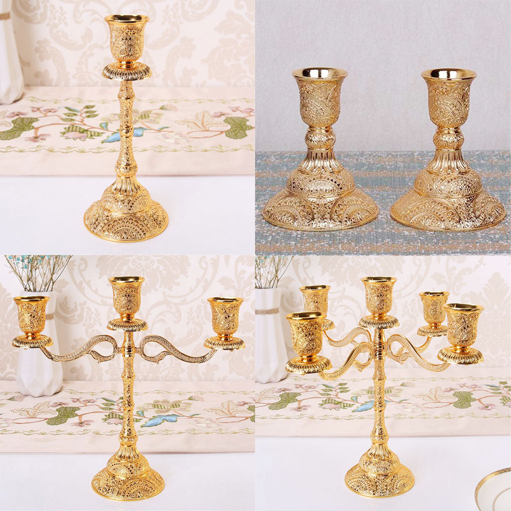 European 1/3/5 Arms Candelabra Candle Holder for Decoration 1 pair-9.8cm